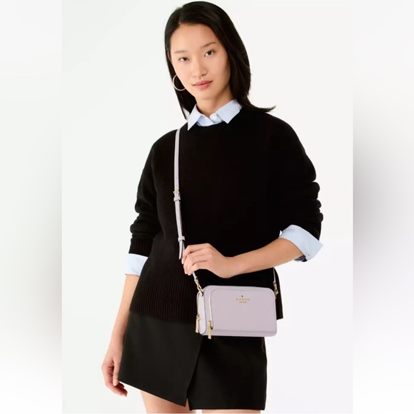 New Kate Spade Staci Dual Zip Around Crossbody Pastel Lavender - Picture 3 of 5